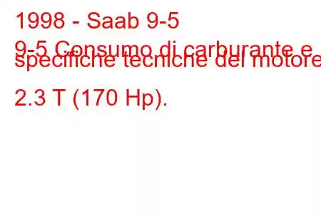 1998 - Saab 9-5
9-5 Consumo di carburante e specifiche tecniche del motore 2.3 T (170 Hp).