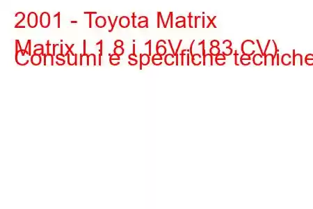 2001 - Toyota Matrix
Matrix I 1.8 i 16V (183 CV) Consumi e specifiche tecniche