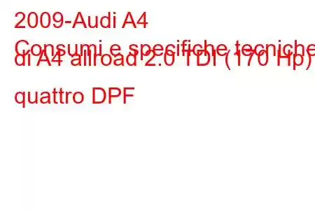 2009-Audi A4
Consumi e specifiche tecniche di A4 allroad 2.0 TDI (170 Hp) quattro DPF