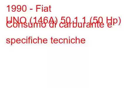 1990 - Fiat
UNO (146A) 50 1.1 (50 Hp) Consumo di carburante e specifiche tecniche