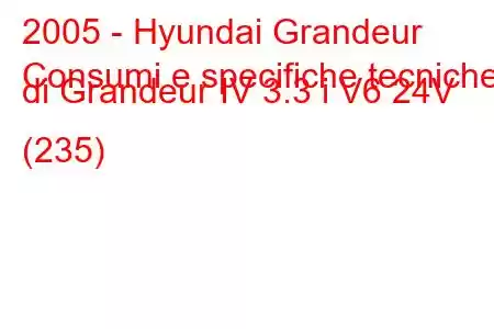 2005 - Hyundai Grandeur
Consumi e specifiche tecniche di Grandeur IV 3.3 i V6 24V (235)