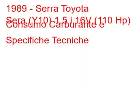 1989 - Serra Toyota
Sera (Y10) 1.5 i 16V (110 Hp) Consumo Carburante e Specifiche Tecniche