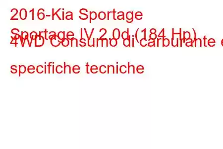 2016-Kia Sportage
Sportage IV 2.0d (184 Hp) 4WD Consumo di carburante e specifiche tecniche