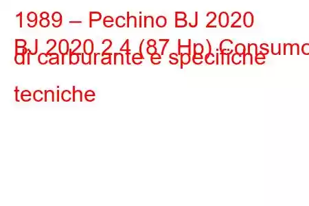 1989 – Pechino BJ 2020
BJ 2020 2.4 (87 Hp) Consumo di carburante e specifiche tecniche