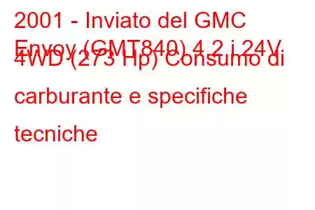 2001 - Inviato del GMC
Envoy (GMT840) 4.2 i 24V 4WD (273 Hp) Consumo di carburante e specifiche tecniche