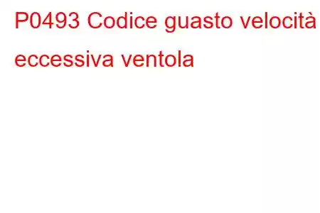 P0493 Codice guasto velocità eccessiva ventola