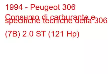 1994 - Peugeot 306
Consumo di carburante e specifiche tecniche della 306 (7B) 2.0 ST (121 Hp)