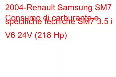 2004-Renault Samsung SM7
Consumo di carburante e specifiche tecniche SM7 3.5 i V6 24V (218 Hp)