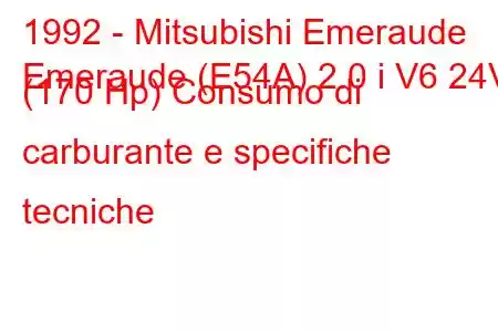 1992 - Mitsubishi Emeraude
Emeraude (E54A) 2.0 i V6 24V (170 Hp) Consumo di carburante e specifiche tecniche