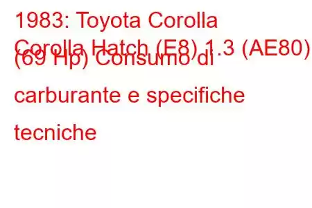 1983: Toyota Corolla
Corolla Hatch (E8) 1.3 (AE80) (69 Hp) Consumo di carburante e specifiche tecniche