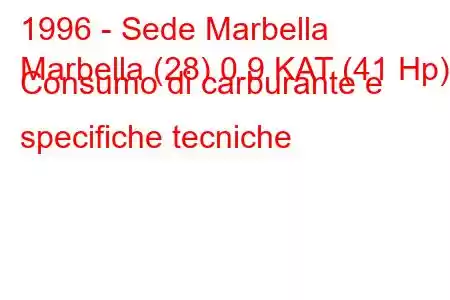 1996 - Sede Marbella
Marbella (28) 0.9 KAT (41 Hp) Consumo di carburante e specifiche tecniche