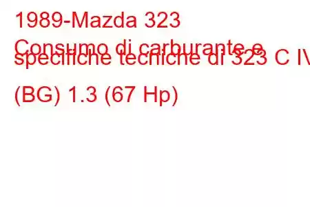 1989-Mazda 323
Consumo di carburante e specifiche tecniche di 323 C IV (BG) 1.3 (67 Hp)